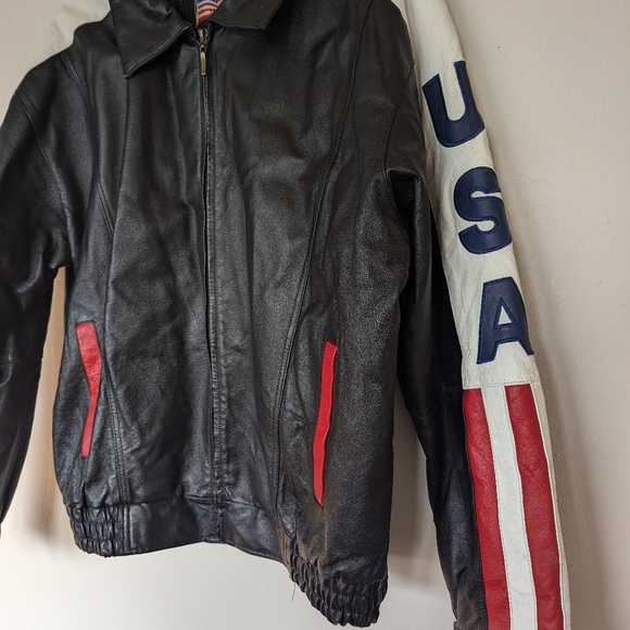 Genuine Leather American Flag Jacket - USA Leather - Picture 8 of 9